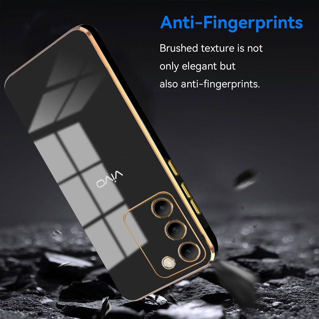 VIVO Y200 5G ULTRA-SHINE GOLD ELECTROPLATED LUXURIOUS  BACK CASE WITH CAMERA PROTECTION