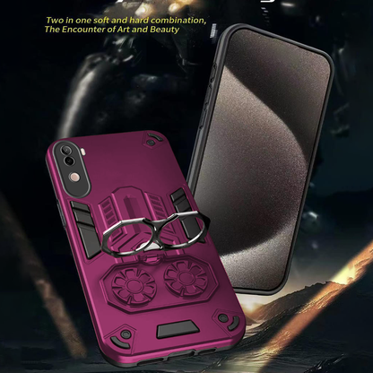 Vivo V40e 5G Armor knight Series Camera Protection 2 in 1 Shockproof Phone Cover with Kickstand