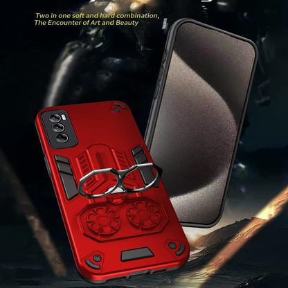 Oppo Reno 12 5G Armor knight Series Camera Protection 2 in 1 Shockproof Phone Cover with Kickstand