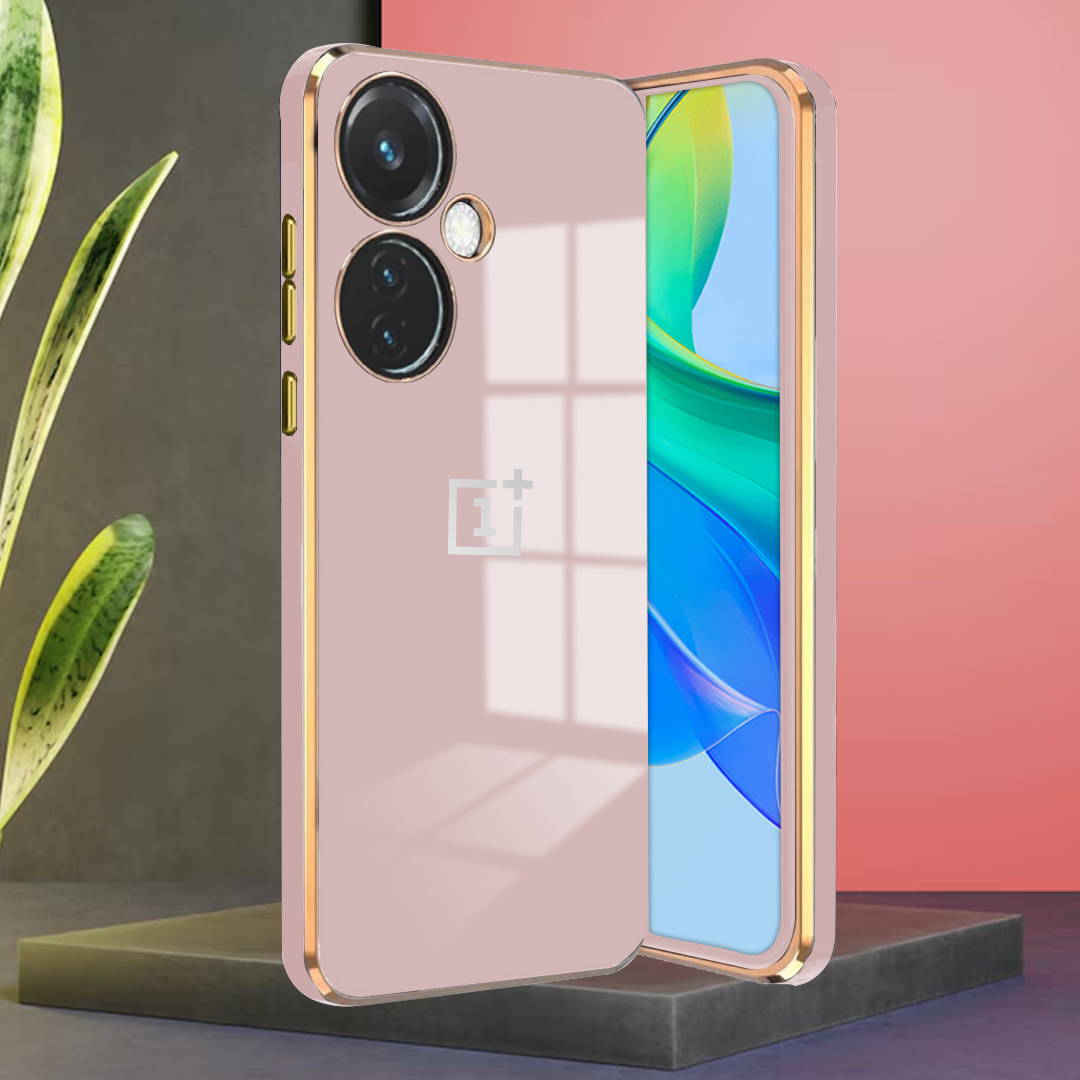 ONEPLUS CE3 LITE 5G ULTRA-SHINE GOLD ELECTROPLATED LUXURIOUS BACK CASE WITH CAMERA PROTECTION