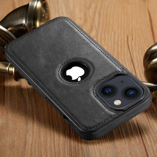 IPHONE 14 5G Drop Protection | Raised Camera Edges Protective Back Leather Case