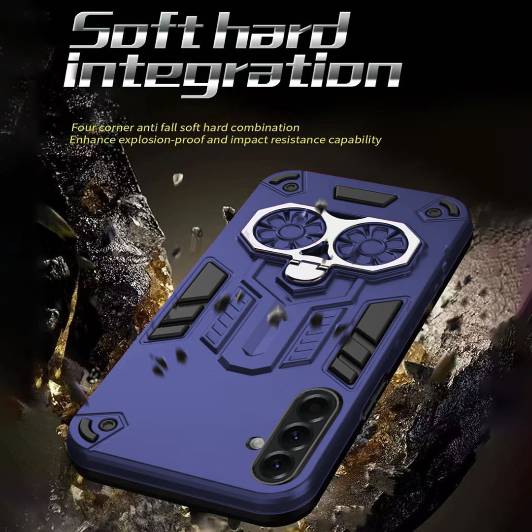 Samsung Galaxy A56 5G Armor knight Series Camera Protection 2 in 1 Shockproof Phone Cover with Kickstand