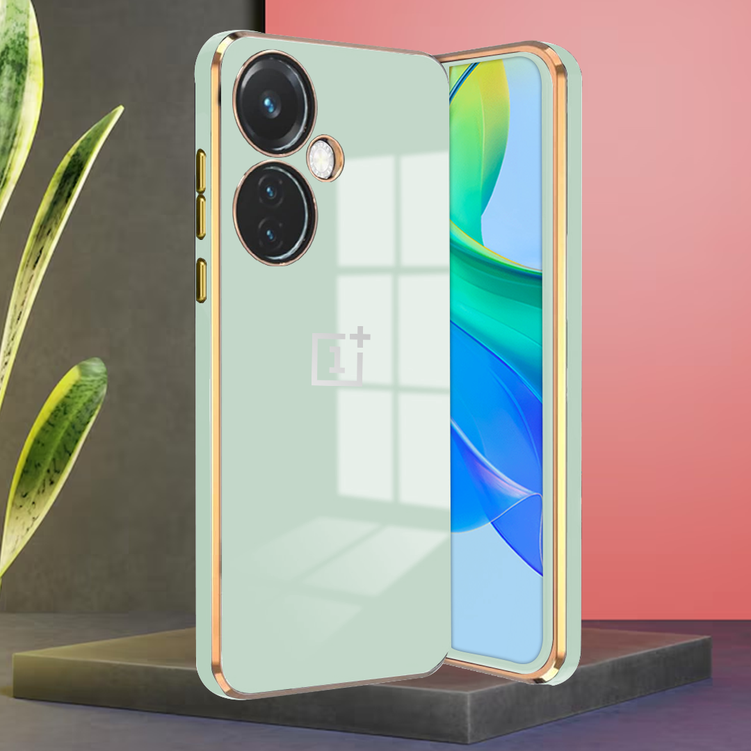 ONEPLUS CE3 LITE 5G ULTRA-SHINE GOLD ELECTROPLATED LUXURIOUS BACK CASE WITH CAMERA PROTECTION