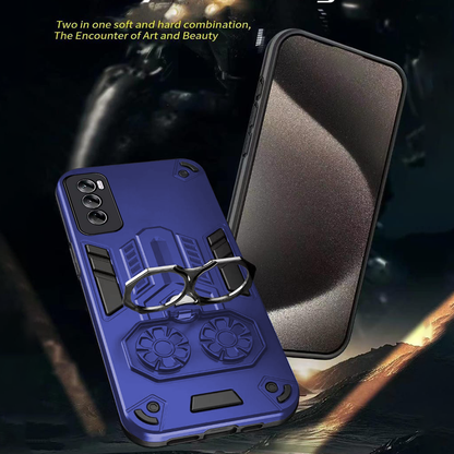 Oppo Reno 12 5G Armor knight Series Camera Protection 2 in 1 Shockproof Phone Cover with Kickstand