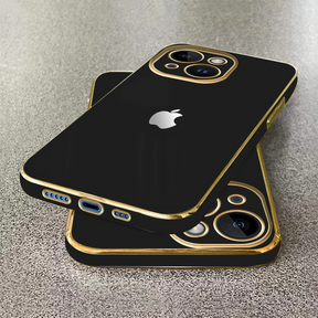 IPHONE 15 ULTRA-SHINE GOLD ELECTROPLATED LUXURIOUS BACK CASE WITH CAMERA PROTECTION