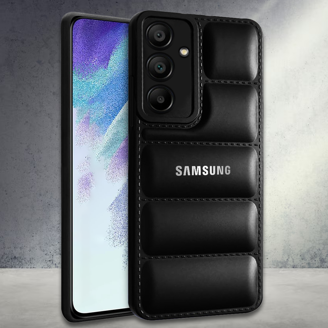 GALAXY A15 5G THE PUFFER EDITION BLACK BUMPER BACK CASE WITH LOGO