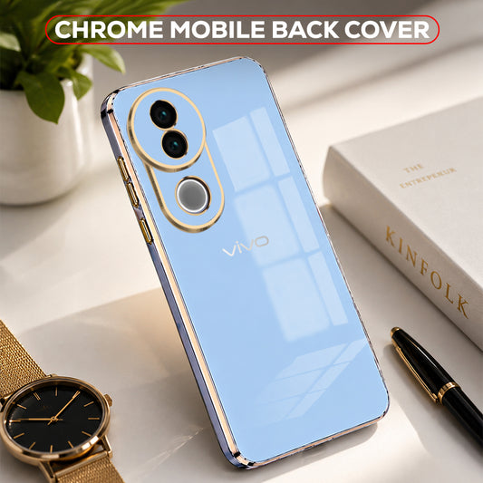 VIVO V50 5G GOLD ELECTROPLATED LUXURIOUS BACK CASE WITH CAMERA PROTECTION