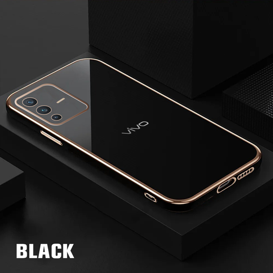 VIVO V23 5G ULTRA-SHINE GOLD ELECTROPLATED LUXURIOUS  BACK CASE WITH CAMERA PROTECTION