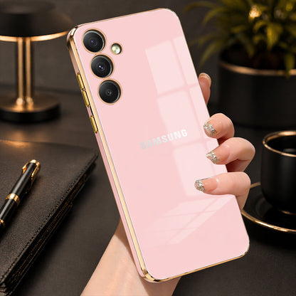 GALAXY A55 5G ULTRA-SHINE GOLD ELECTROPLATED LUXURIOUS  BACK CASE WITH CAMERA PROTECTION