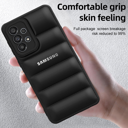 GALAXY A73  5g THE PUFFER EDITION BLACK BUMPER BACK CASE