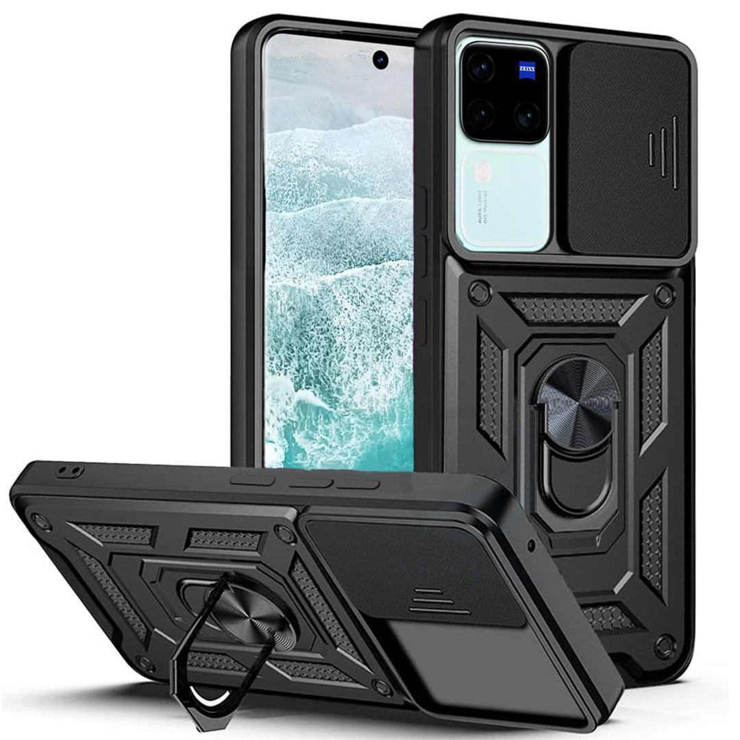 VIVO V30 5G ARMOR MILITARY-GRADE CASE WITH SLIDING CAMERA COVER & 360 KICKSTAND