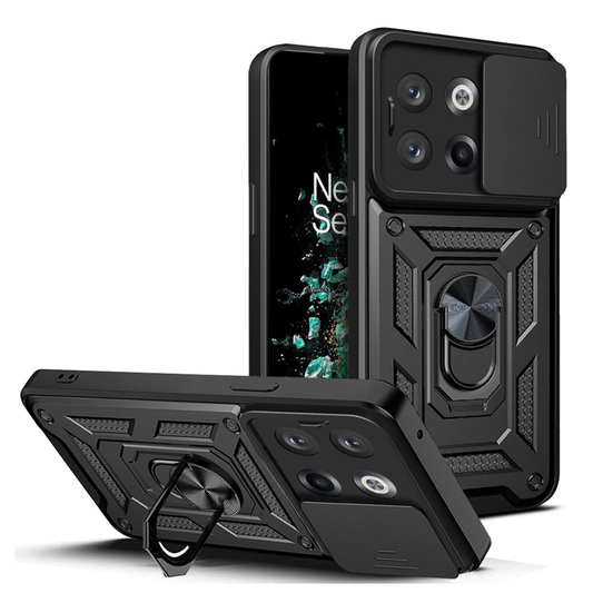 ONE PLUS 10T 5G ARMOR MILITARY-GRADE CASE WITH SLIDING CAMERA COVER & 360 KICKSTAND