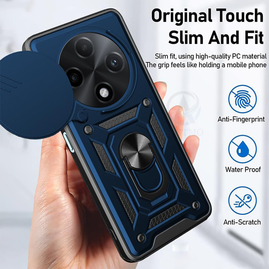 OPPO F27PRO PLUS 5G ARMOR MILITARY-GRADE CASE WITH SLIDING CAMERA COVER & 360 KICKSTAND