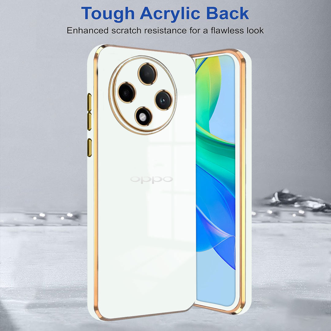 OPPO F27 PRO 5G ULTRA-SHINE GOLD ELECTROPLATED LUXURIOUS BACK CASE WITH CAMERA PROTECTION
