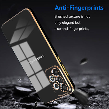 GALAXY A73 5G ULTRA-SHINE GOLD ELECTROPLATED LUXURIOUS  BACK CASE WITH CAMERA PROTECTION