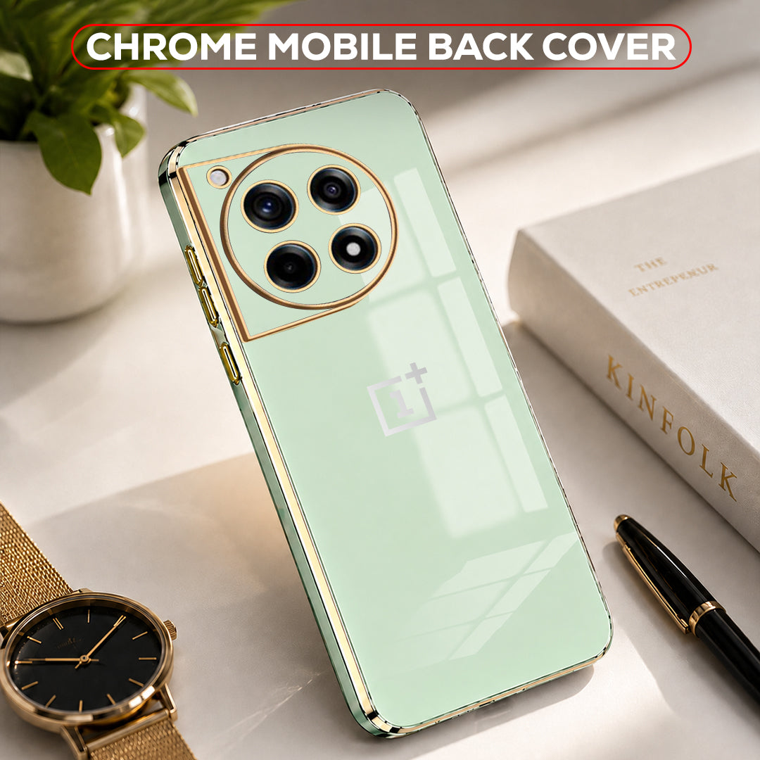 ONEPLUS 12R 5G ULTRA-SHINE GOLD ELECTROPLATED LUXURIOUS BACK CASE WITH CAMERA PROTECTION