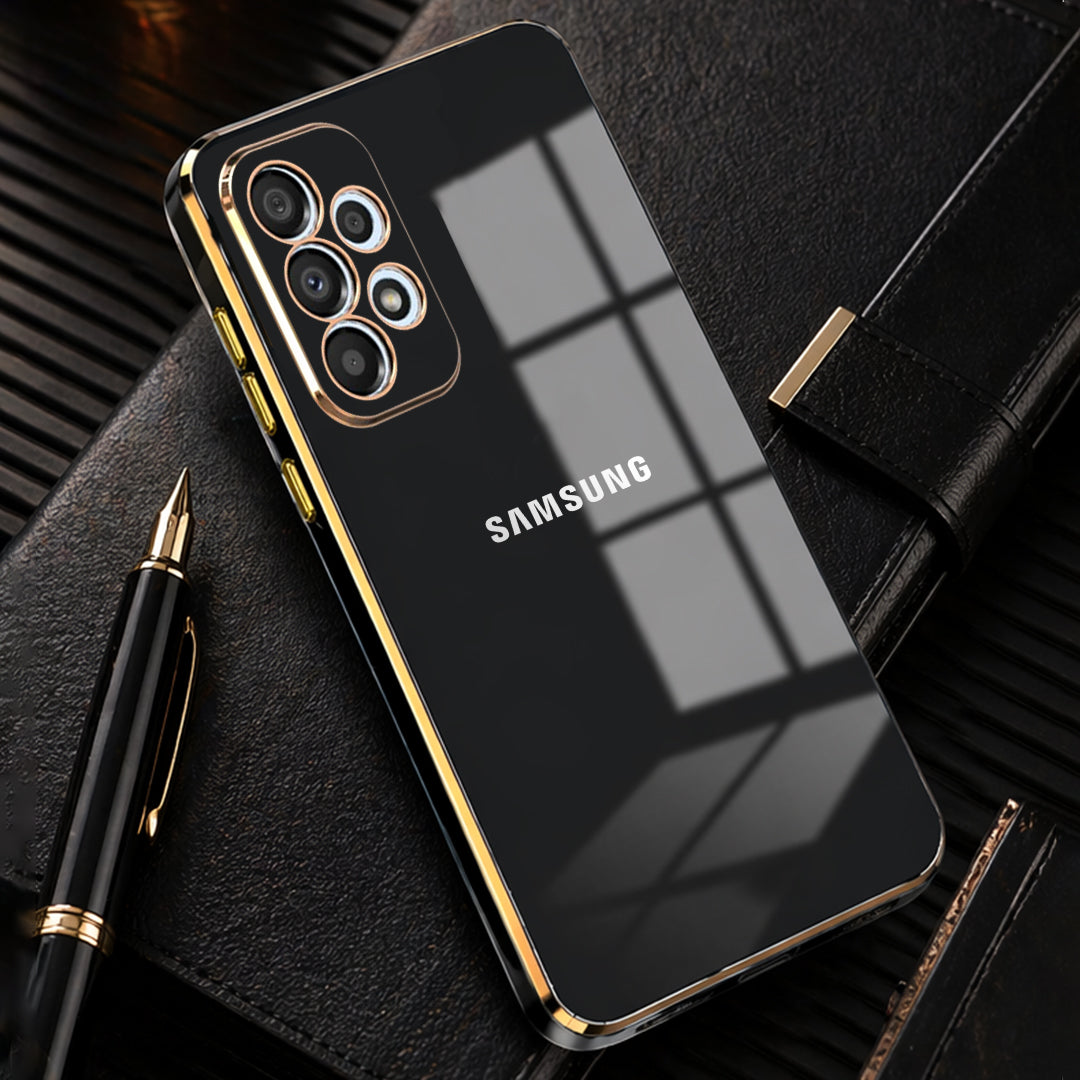 SAMSUNG A73 5G ULTRA-SHINE GOLD ELECTROPLATED LUXURIOUS BACK CASE WITH CAMERA PROTECTION
