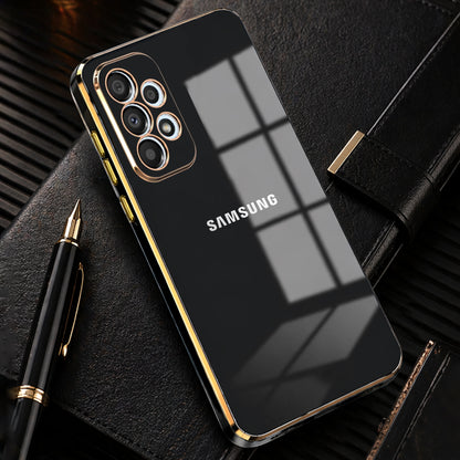 SAMSUNG A73 5G ULTRA-SHINE GOLD ELECTROPLATED LUXURIOUS BACK CASE WITH CAMERA PROTECTION