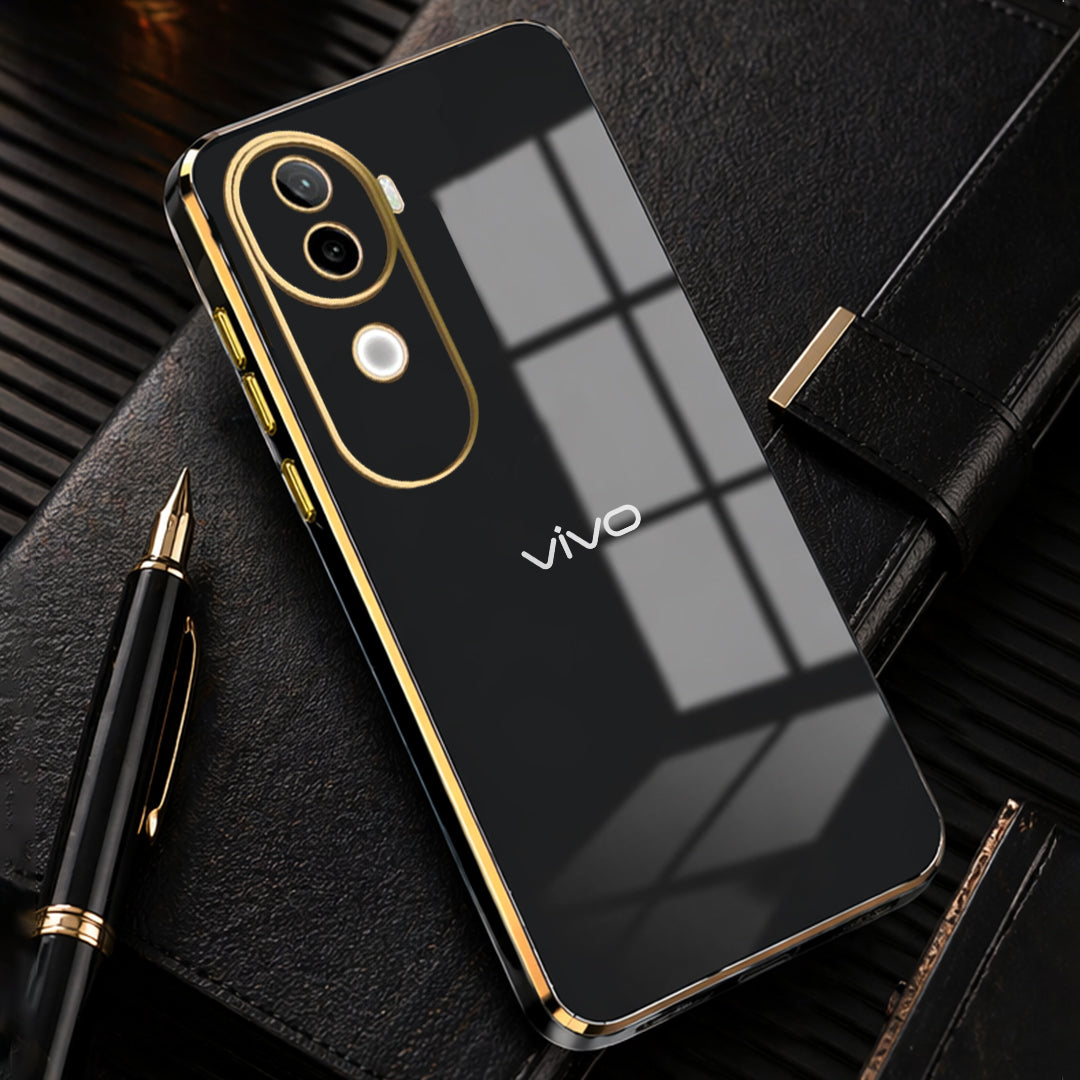 VIVO V40E 5G GOLD ELECTROPLATED LUXURIOUS BACK CASE WITH CAMERA PROTECTION