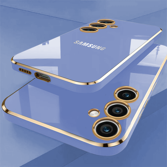 GALAXY A34 5G ULTRA-SHINE GOLD ELECTROPLATED LUXURIOUS  BACK CASE WITH CAMERA PROTECTION