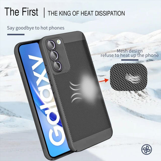 Galaxy S21 FE/S23 FE 5G Lens Protection Heat Dissipation Hard PC Net Phone Case