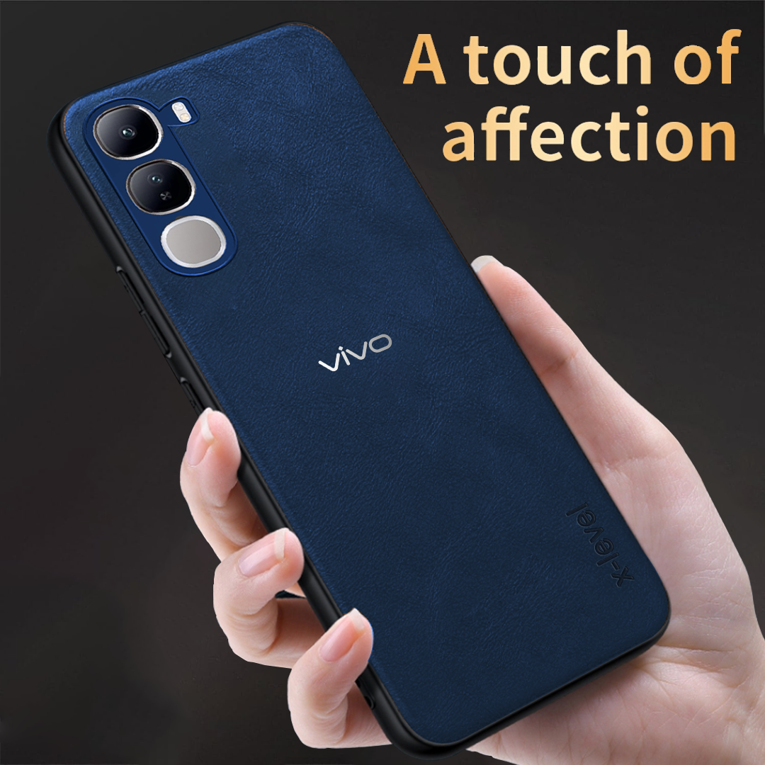 VIVO Y400 5G Vintage Leather Stitched Protective Back Case