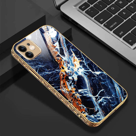 iPhone-11 Cluster Pattern Protective Glass Back Cover/Case