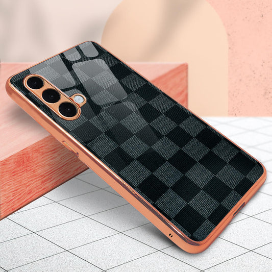 Oneplus Nord CE 5G Royal Check Pattern Shielding Glass Case/Cover