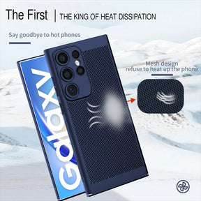 Galaxy S21/S22/S23 Ultra 5G Lens Protection Heat Dissipation Hard PC Net Phone Case