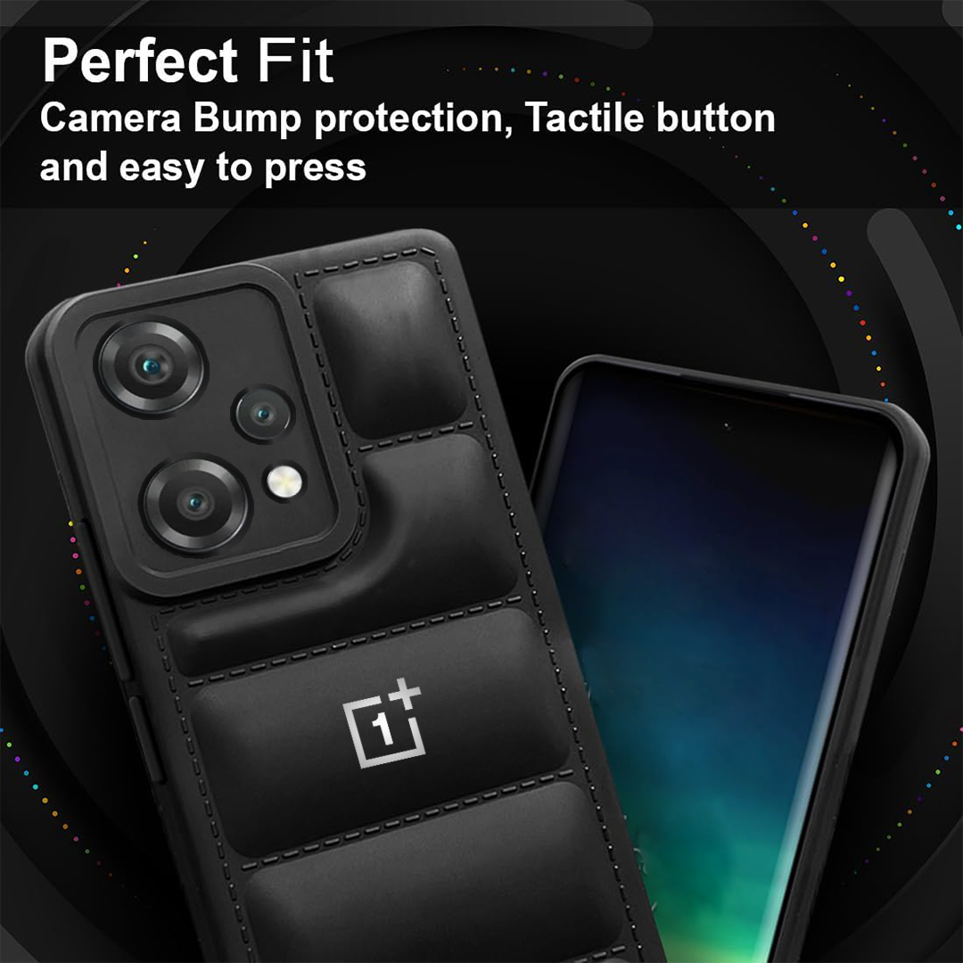 THE PUFFER EDITION BLACK BUMPER BACK CASE FOR NORD CE2 Lite 5G