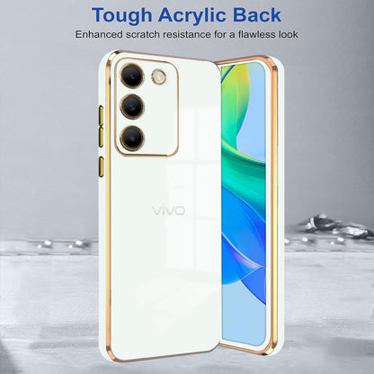 VIVO Y200 5G ULTRA-SHINE GOLD ELECTROPLATED LUXURIOUS  BACK CASE WITH CAMERA PROTECTION