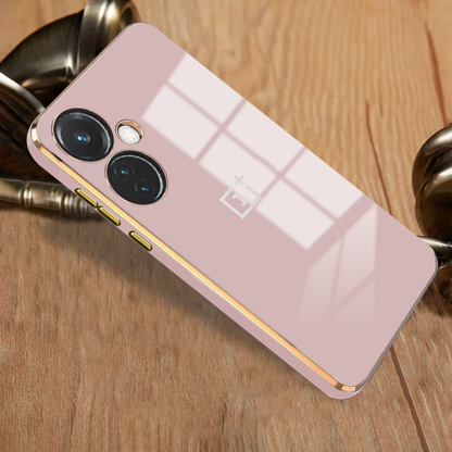 ONEPLUS CE3 LITE 5G ULTRA-SHINE GOLD ELECTROPLATED LUXURIOUS BACK CASE WITH CAMERA PROTECTION