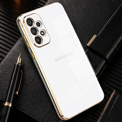 SAMSUNG A73 5G ULTRA-SHINE GOLD ELECTROPLATED LUXURIOUS BACK CASE WITH CAMERA PROTECTION