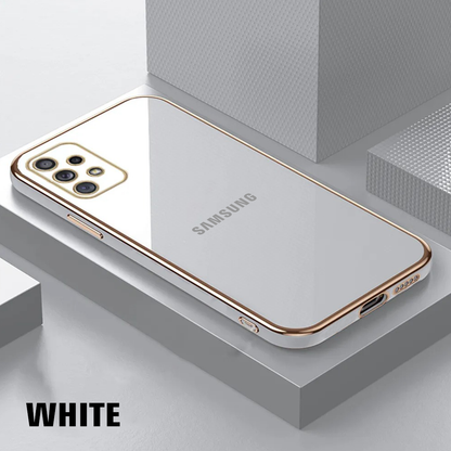 GALAXY A32 ULTRA-SHINE GOLD ELECTROPLATED LUXURIOUS  BACK CASE WITH CAMERA PROTECTION