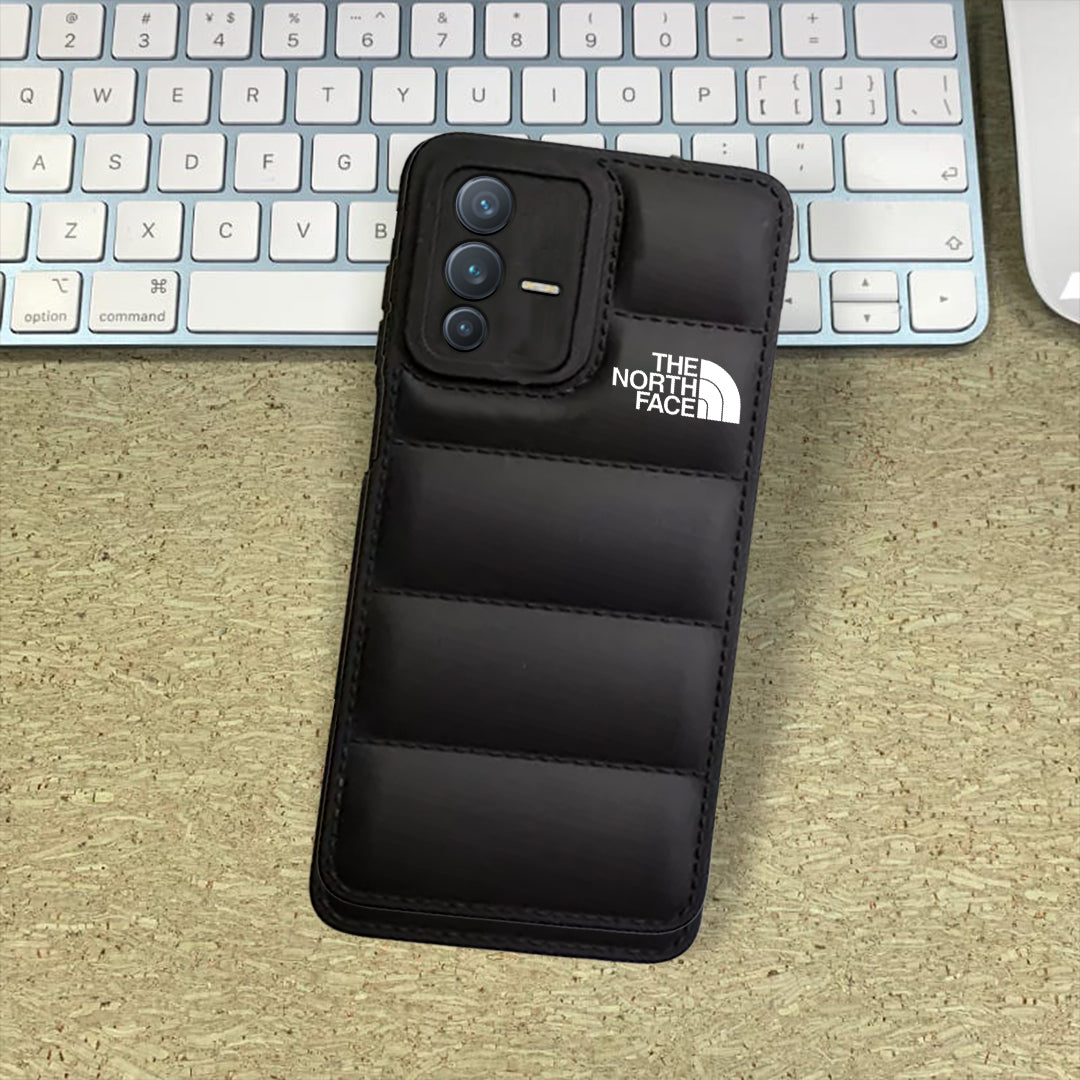 The North Face Puffer Edition Black Bumper Back Case For VIVO V23 5G