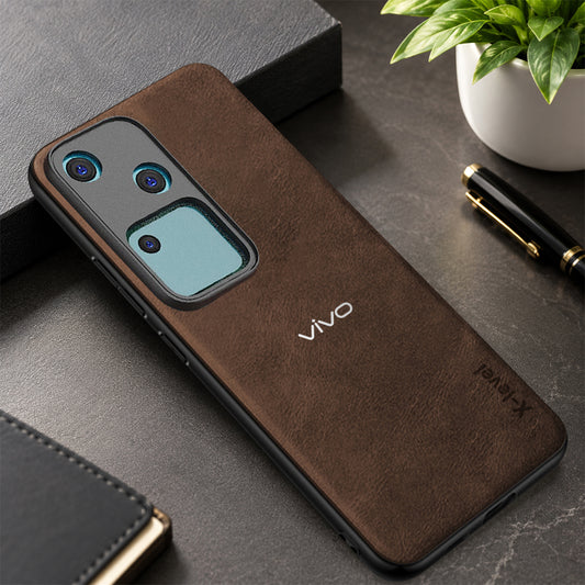 VIVO V30 5G VINTAGE PU LEATHER PROTECTIVE BACK CASE