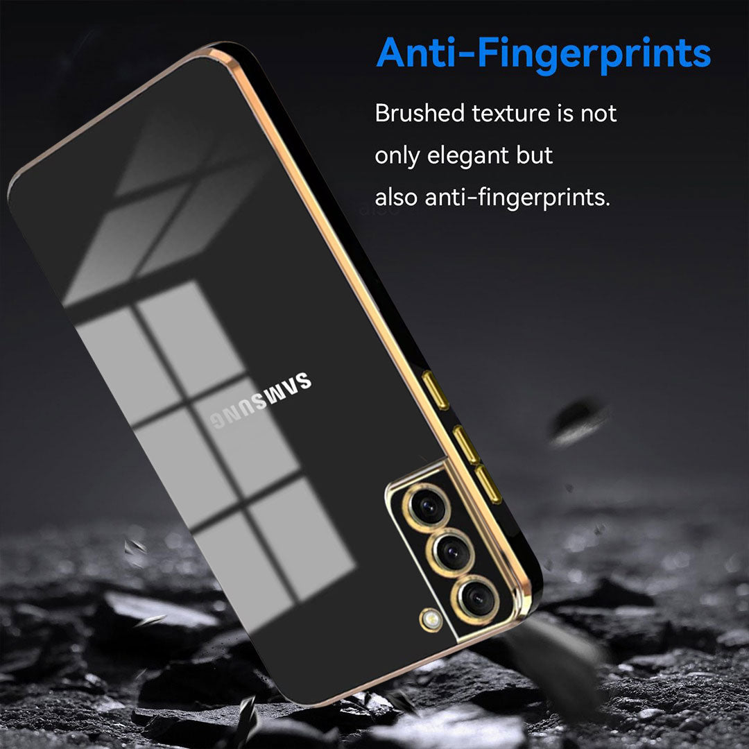 SAMSUNG GALAXY S21 FE 5G ULTRA-SHINE GOLD ELECTROPLATED LUXURIOUS BACK CASE WITH CAMERA PROTECTIONG