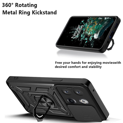 ONE PLUS 10T 5G ARMOR MILITARY-GRADE CASE WITH SLIDING CAMERA COVER & 360 KICKSTAND