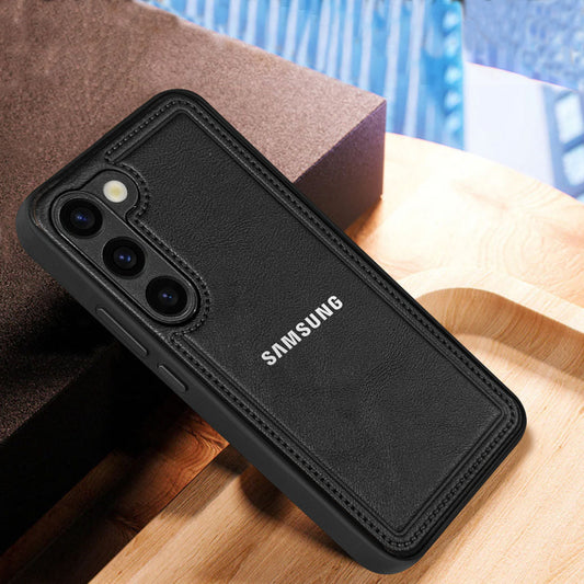 Samsung Galaxy S23 5G Vintage Leather Stitched Protective Back Case