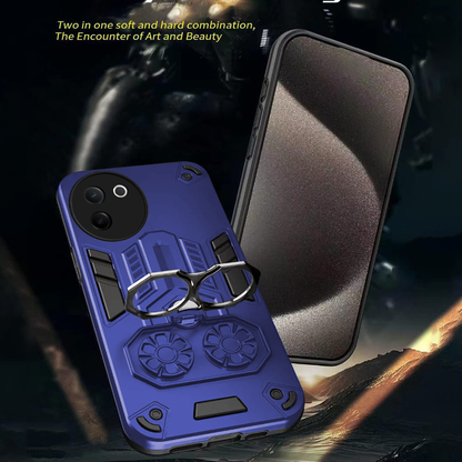 Vivo V30e 5G Armor knight Series Camera Protection 2 in 1 Shockproof Phone Cover with Kickstand