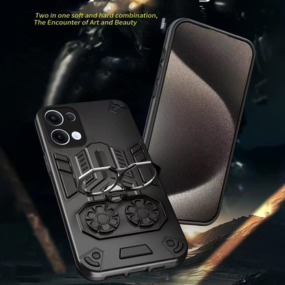 Oppo Reno 13 5G Armor knight Series Camera Protection 2 in 1 Shockproof Phone Cover with Kickstand