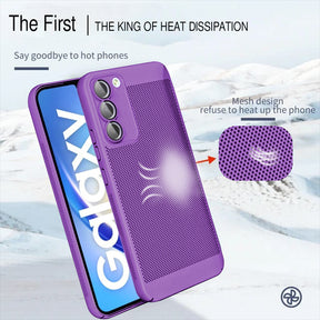 Galaxy S21 FE/S23 FE 5G Lens Protection Heat Dissipation Hard PC Net Phone Case