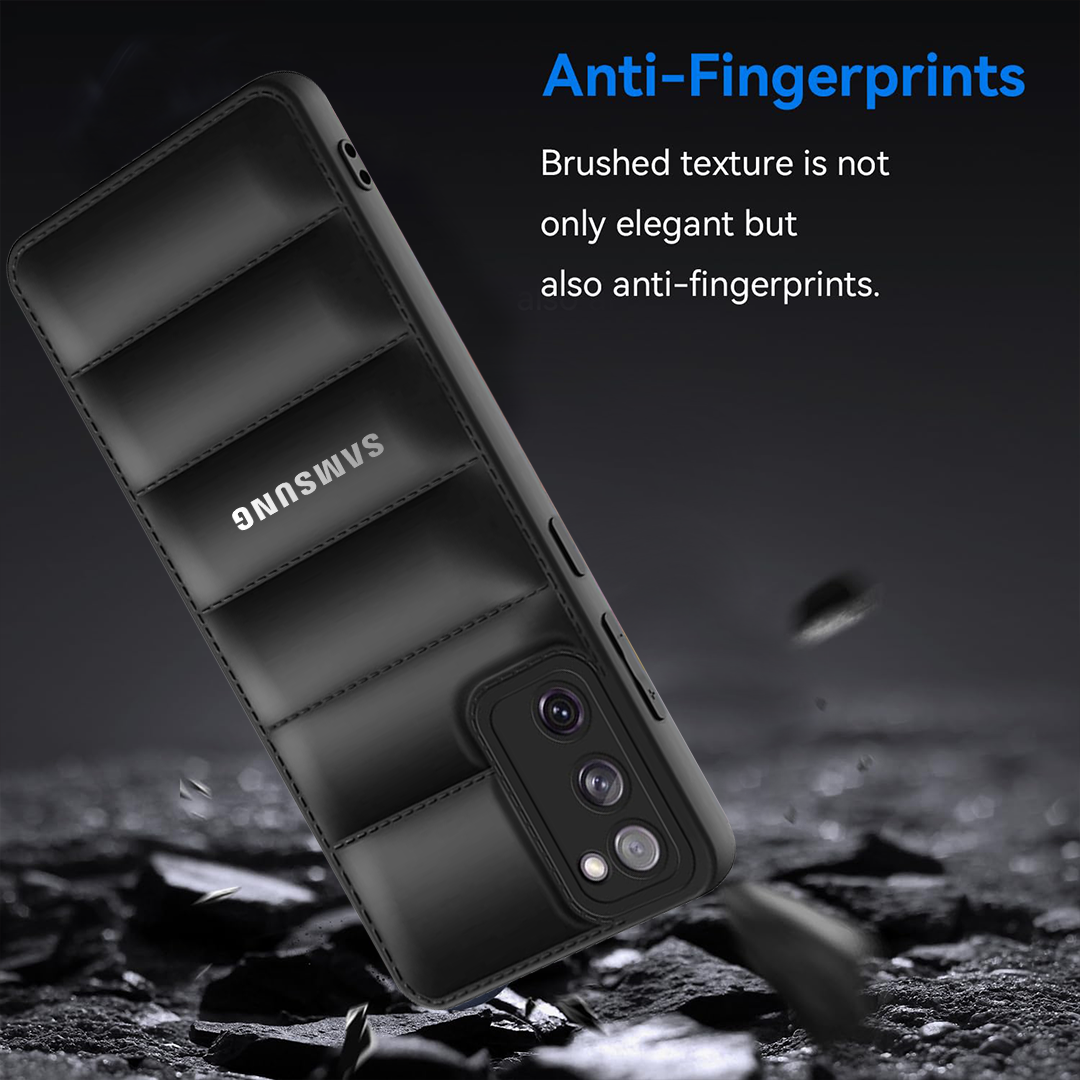 GALAXY S20 FE 5G THE PUFFER EDITION BLACK BUMPER BACK CASE WITH LOGO