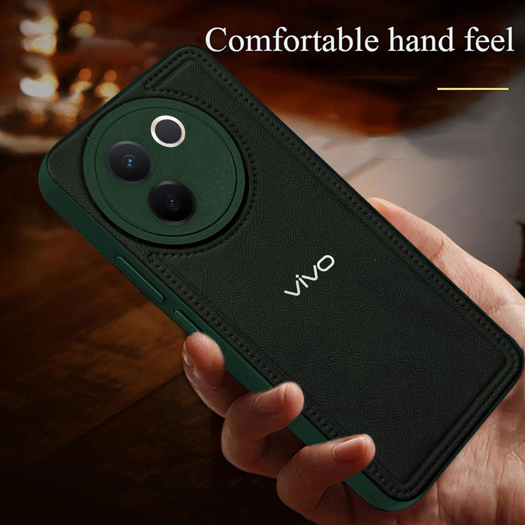 VIVO V30E 5G Vintage Leather Stitched Protective Back Case