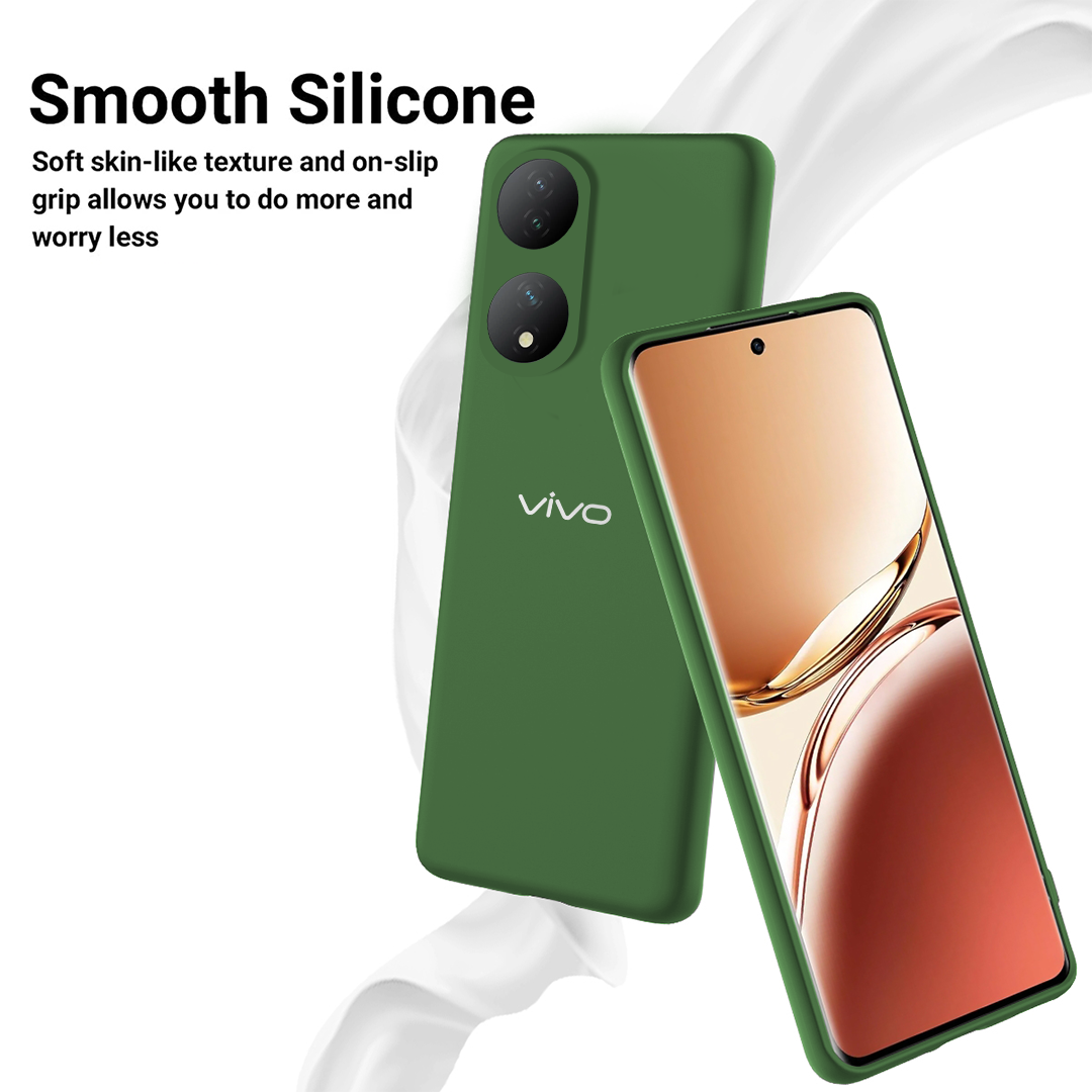 VIVO Y100 5G Liquid Silicone Velvet-Touch Silk Finish Protective Back Case