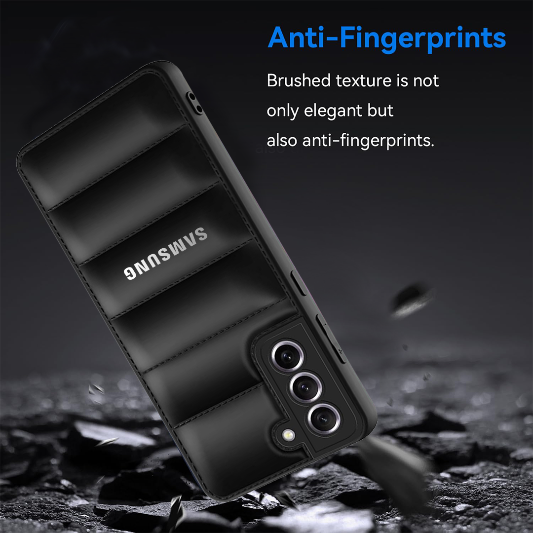 GALAXY S21 FE 5G THE PUFFER EDITION BLACK BUMPER BACK CASE WITH LOGO