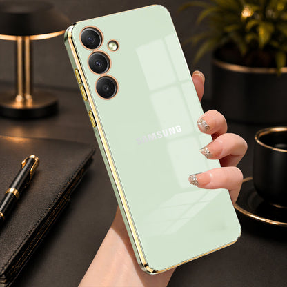 GALAXY A55 5G ULTRA-SHINE GOLD ELECTROPLATED LUXURIOUS  BACK CASE WITH CAMERA PROTECTION