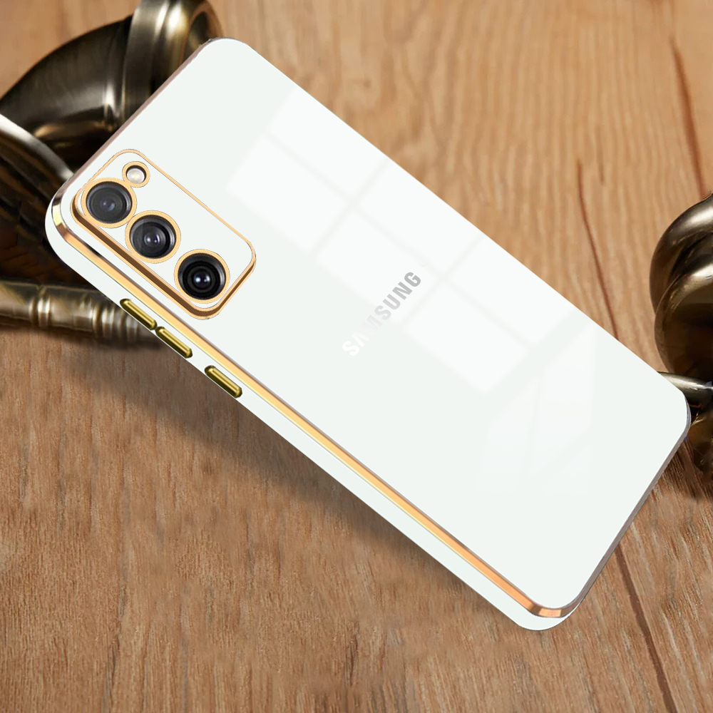GALAXY S20 FE 5G ULTRA-SHINE GOLD ELECTROPLATED LUXURIOUS BACK CASE WITH CAMERA PROTECTION