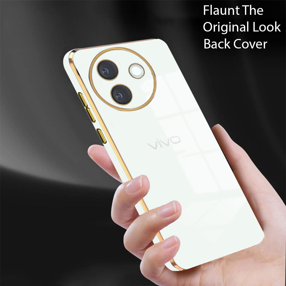 VIVO Y39 5G GOLD ELECTROPLATED LUXURIOUS BACK CASE WITH CAMERA PROTECTION