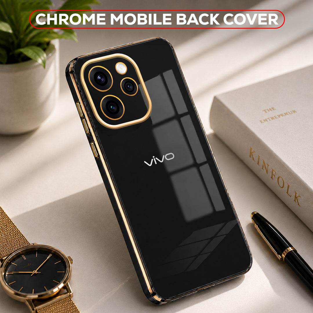 VIVO V70 5G GOLD ELECTROPLATED LUXURIOUS BACK CASE WITH CAMERA PROTECTION